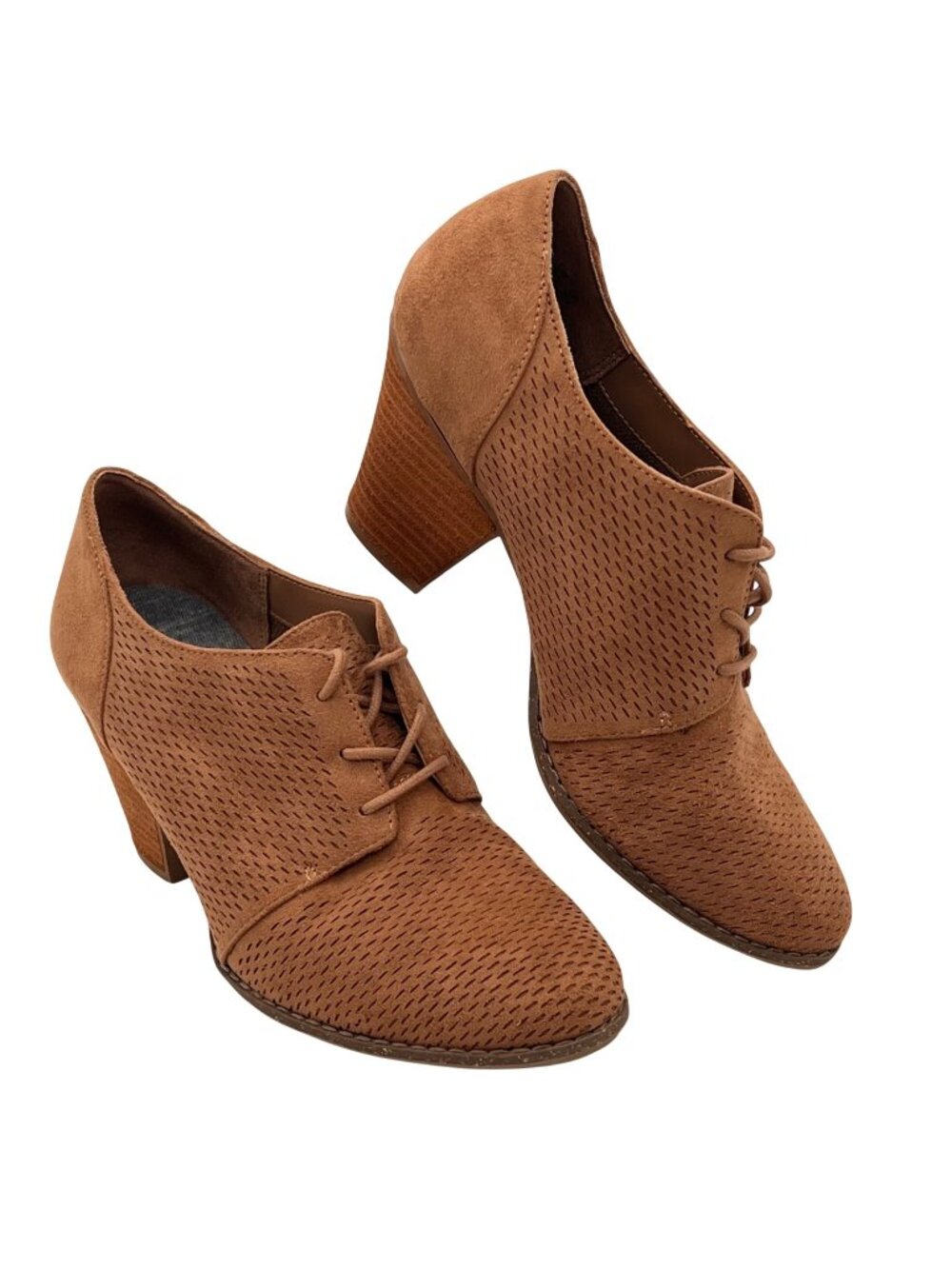 Dr. Scholls Credit Be Energized Foam Womens Shoes 8.5M Tan Perforated Block Heel